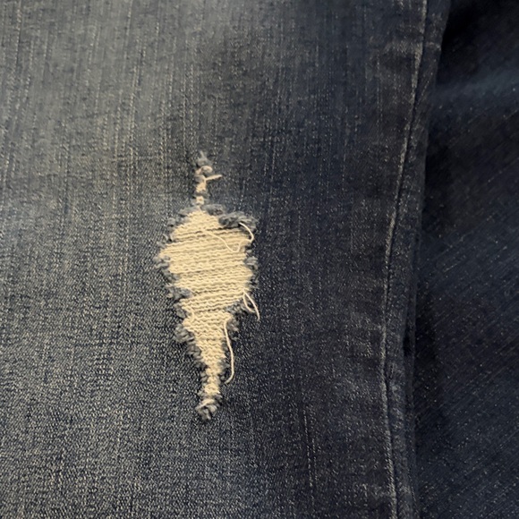 Democracy “Ab”solution Jeans – Size 12 – Dark Wash Distressed Straight Leg - Picture 2 of 4